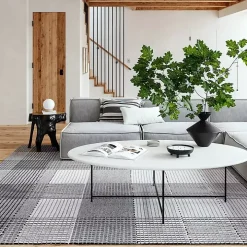 Gray Plaid Emily Henderson x RugsUSA Area Rug, 3x5