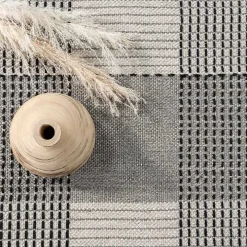 Gray Plaid Emily Henderson x RugsUSA Runner, 2x8