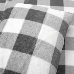 Gray Plaid Faux Fur 3-pc. Full/Queen Comforter Set