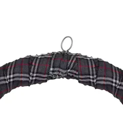 Gray Plaid Pine and Berries Wreath