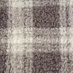 Gray Plaid Plush Throw