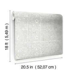 Gray Provincial Tiles Peel & Stick Wallpaper