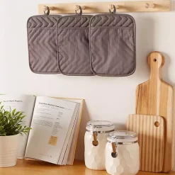 Gray Quilted 3-pc. Potholder Set