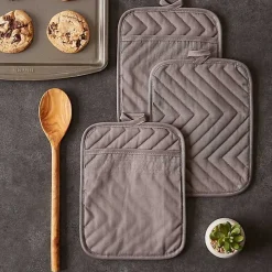 Gray Quilted 3-pc. Potholder Set