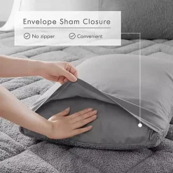 Gray Quilted Teddy 3-pc. Full/Queen Comforter Set