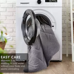 Gray Quilted Teddy 3-pc. Full/Queen Comforter Set