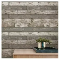 Gray Reclaimed Wood Peel & Stick Wallpaper