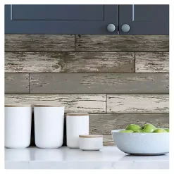 Gray Reclaimed Wood Peel & Stick Wallpaper