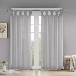 Gray Rosette Tab Top Curtain Panel, 84 in.