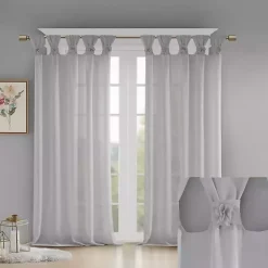 Gray Rosette Tab Top Curtain Panel, 84 in.