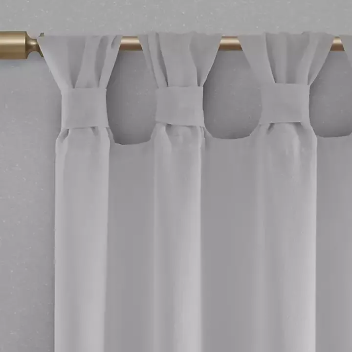 Gray Rosette Tab Top Curtain Panel, 84 in.