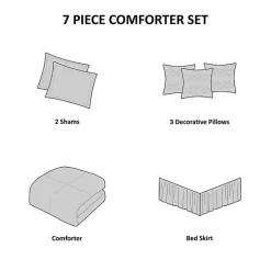 Gray Seersucker 7-pc. King Comforter Set