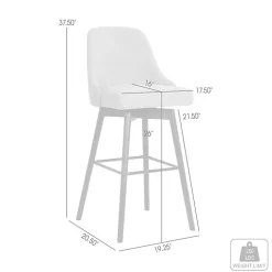 Gray Sicily Swivel Counter Stool