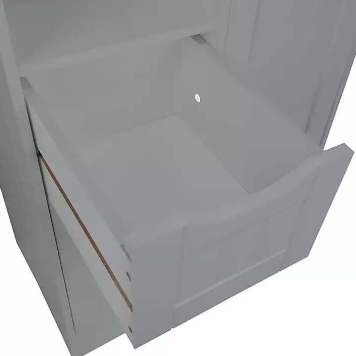 Gray Single Door 3-Drawer Cabinet