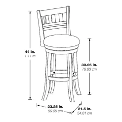 Gray Slatted Back Upholstered Swivel Bar Stool