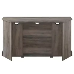 Gray Sliding Barn Doors Corner TV Stand