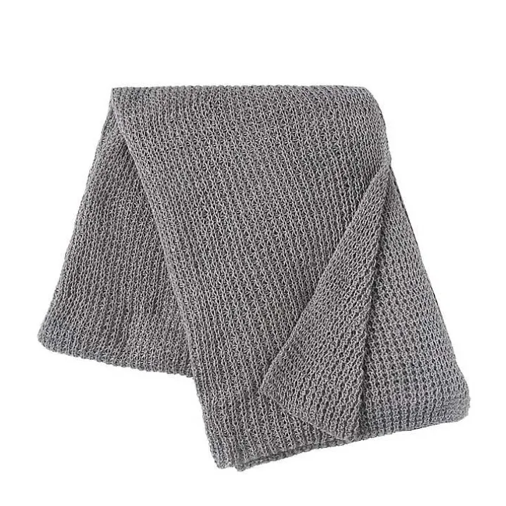 Gray Soft Knitted Throw