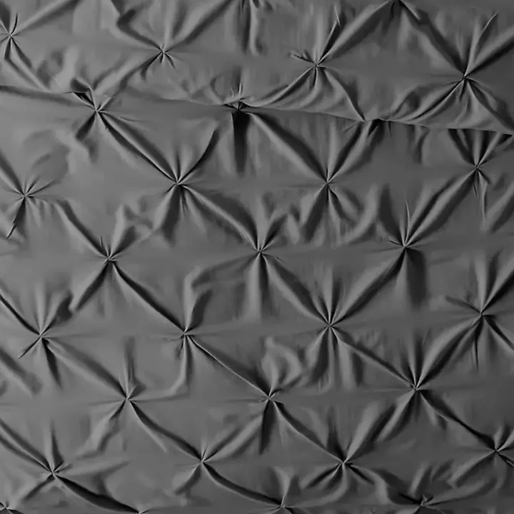 Gray Soft Pinched 3-pc. Twin Duvet Cover Set