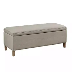 Gray Soft-Close Storage Bench