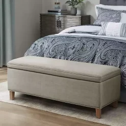 Gray Soft-Close Storage Bench