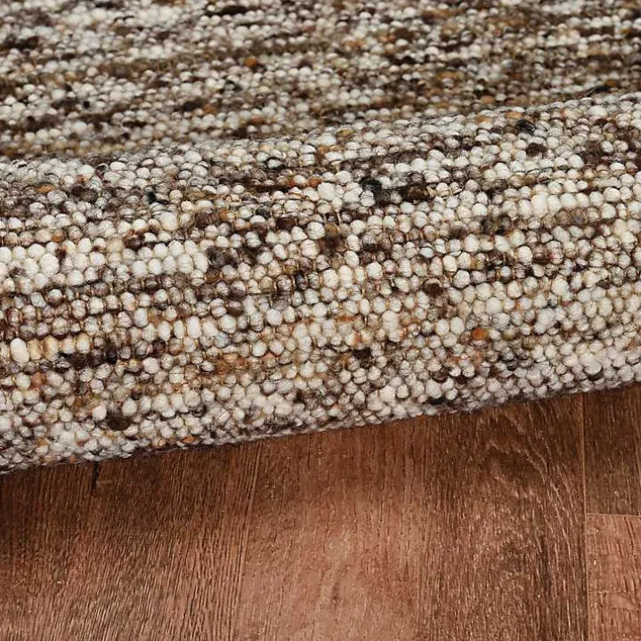 Gray Speckled Woven Wool and Jute Area Rug, 7x10