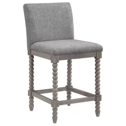 Gray Spindle Legs Counter Stool
