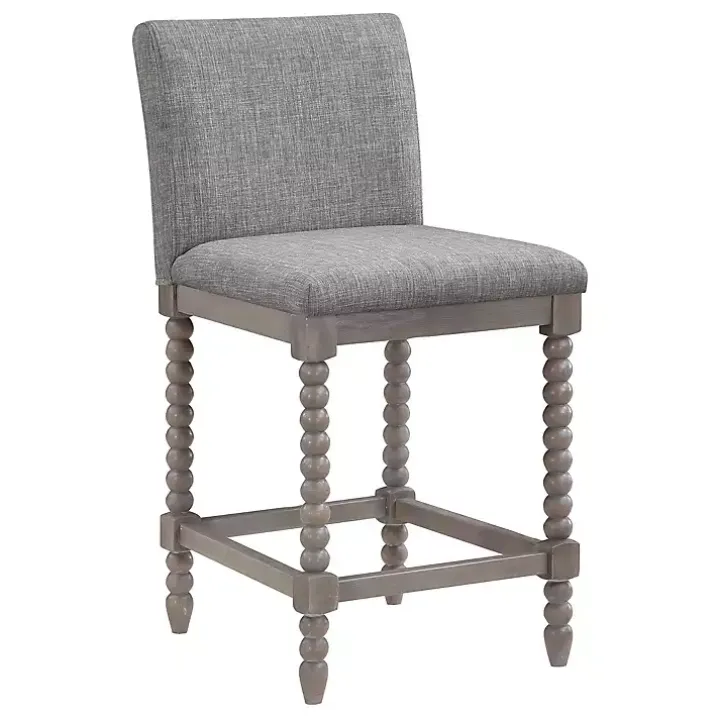 Gray Spindle Legs Counter Stool