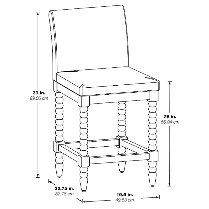 Gray Spindle Legs Counter Stool