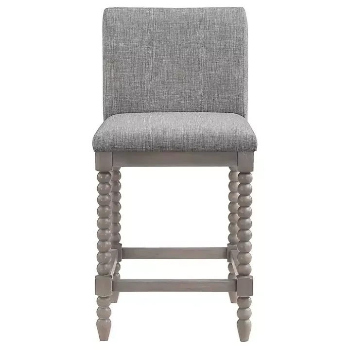 Gray Spindle Legs Counter Stool