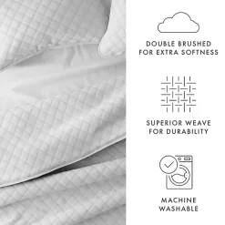 Gray Stitched Diamond 2-pc. Twin Quilt Set