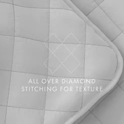 Gray Stitched Diamond 2-pc. Twin Quilt Set