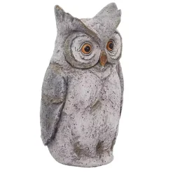 Gray Stone Owl Statue