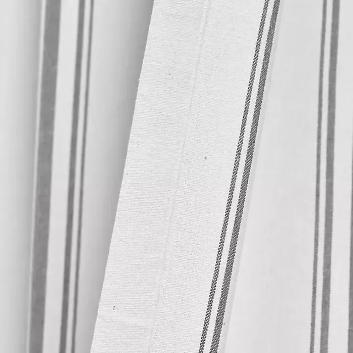 Gray Stripe Farmhouse Curtain Panel Set, 95 in.