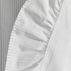 Gray Stripe Ruffled Curtain Panel Set, 84 in.