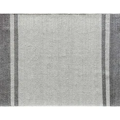 Gray Striped Border Area Rug