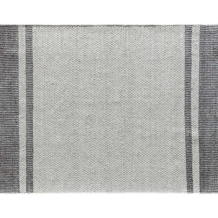 Gray Striped Border Area Rug