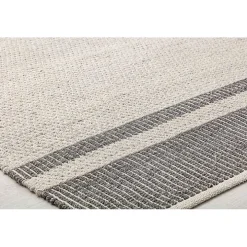 Gray Striped Border Area Rug