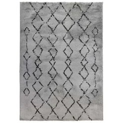 Gray Striped Diamond Area Rug, 5x8