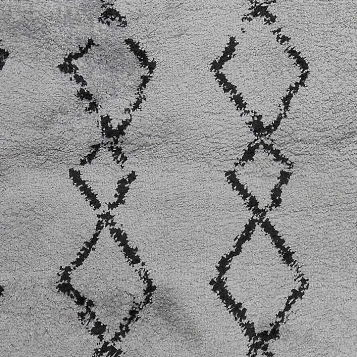 Gray Striped Diamond Area Rug, 5x8