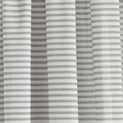 Gray Striped Tassel Curtain Panel Set, 84 in.