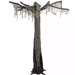Gray Tattered Spooky Tree Halloween Décor, 7.5 ft.