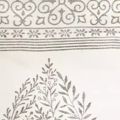 Gray Teardrop Leaves Curtain Panel Set, 84 in.