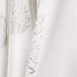 Gray Teardrop Leaves Curtain Panel Set, 95 in.