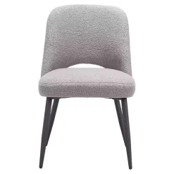Gray Teddy Upholstered Dining Chairs, Set of 2