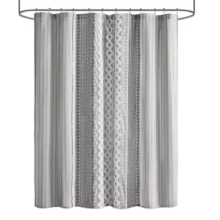 Gray Textured Chenille Shower Curtain