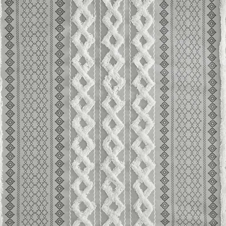 Gray Textured Chenille Shower Curtain