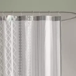 Gray Textured Chenille Shower Curtain
