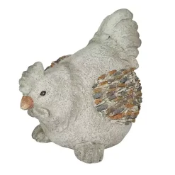 Gray Textured Chicken Statue