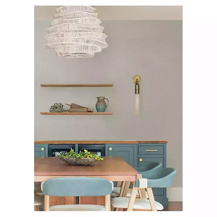 Gray Textured Faux Fabric Peel & Stick Wallpaper