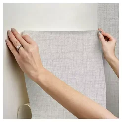 Gray Textured Faux Fabric Peel & Stick Wallpaper